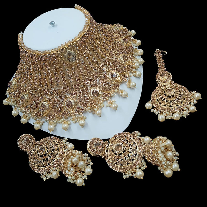 Padmawati Bangles Gold Plated Austrian Stone Choker Necklace Set