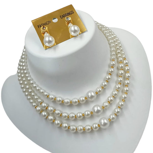 Padmawati Bangles Gold Plated Beads Multi Layer Necklace Set