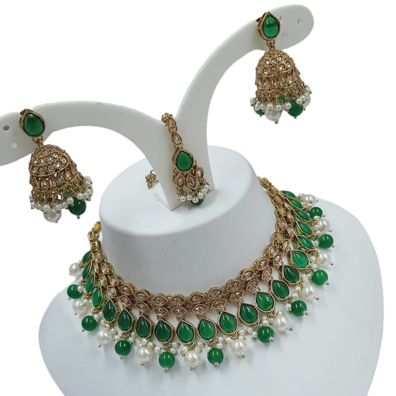 Padmawati Bangles Gold Plated Crystal Stone Choker Necklace Set