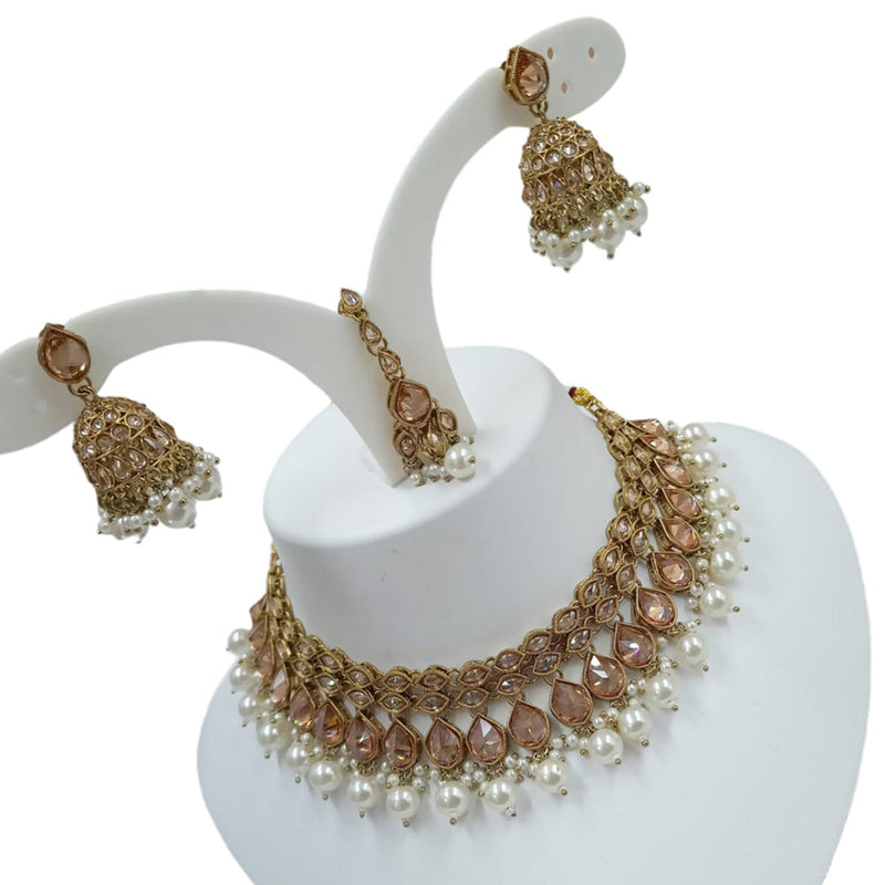 Padmawati Bangles Gold Plated Crystal Stone Choker Necklace Set