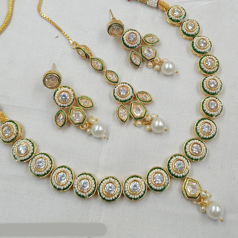 Padmawati Bangles Gold Plated Polki Kundan Stone And Pearls Necklace Set