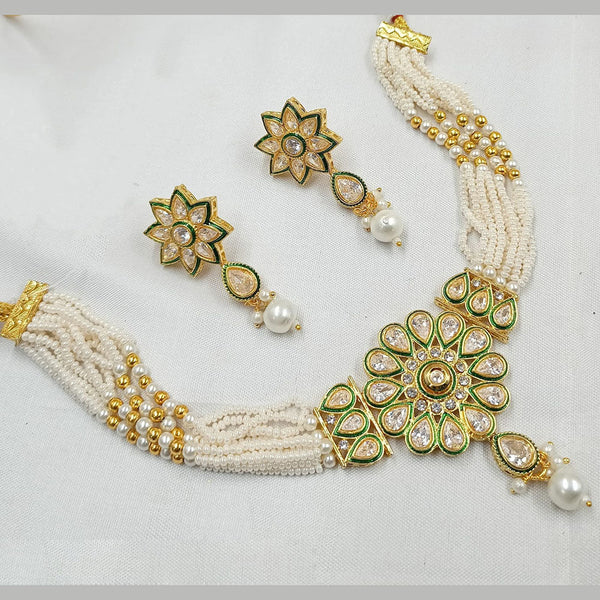 Padmawati Bangles Gold Plated Austrian Stone And Pearls Choker Necklace Set