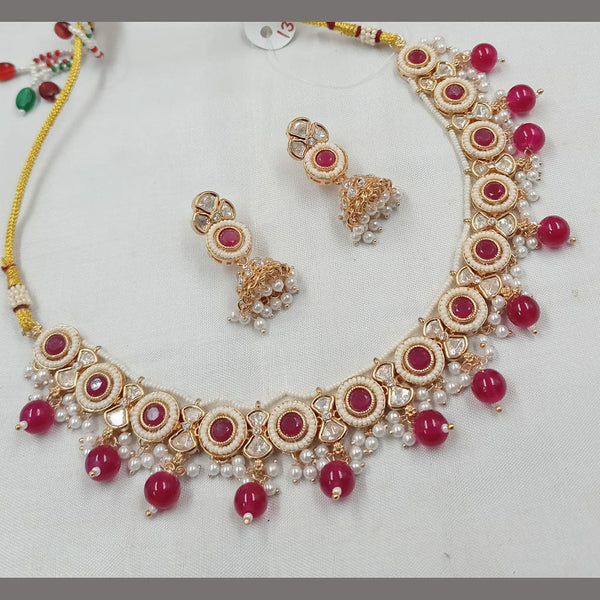 Padmawati Bangles Gold Plated Polki Kundan Stone And Pearls Necklace Set