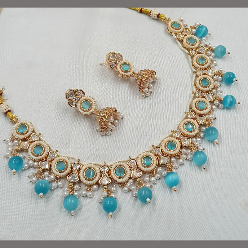 Padmawati Bangles Gold Plated Polki Kundan Stone And Pearls Necklace Set