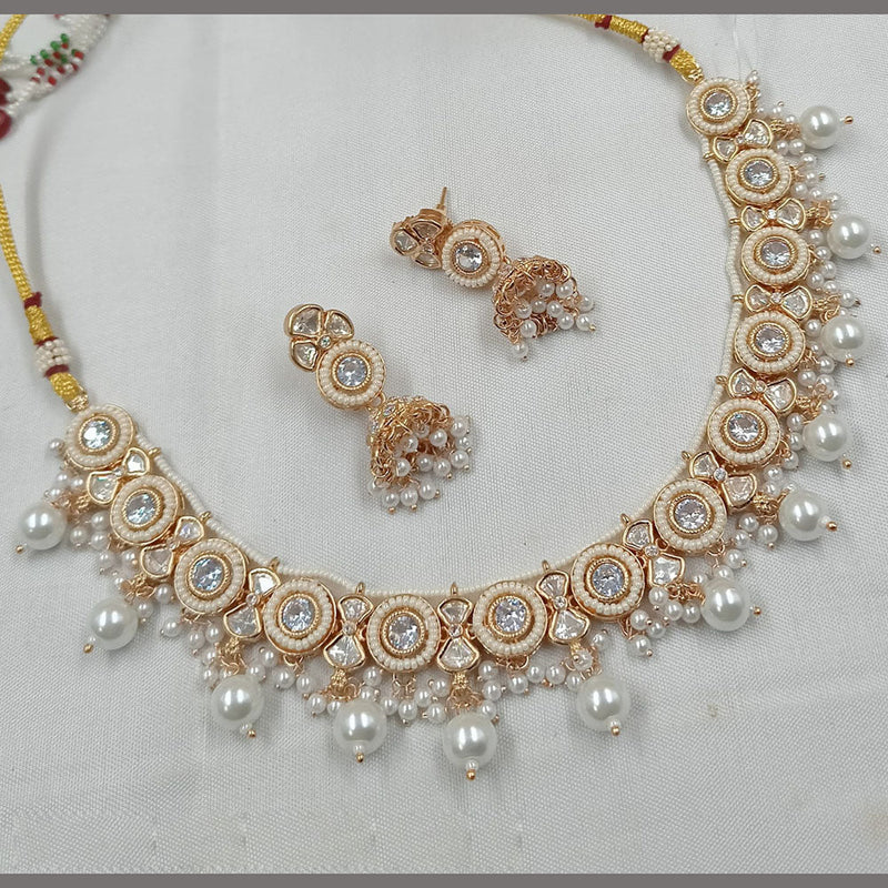 Padmawati Bangles Gold Plated Polki Kundan Stone And Pearls Necklace Set