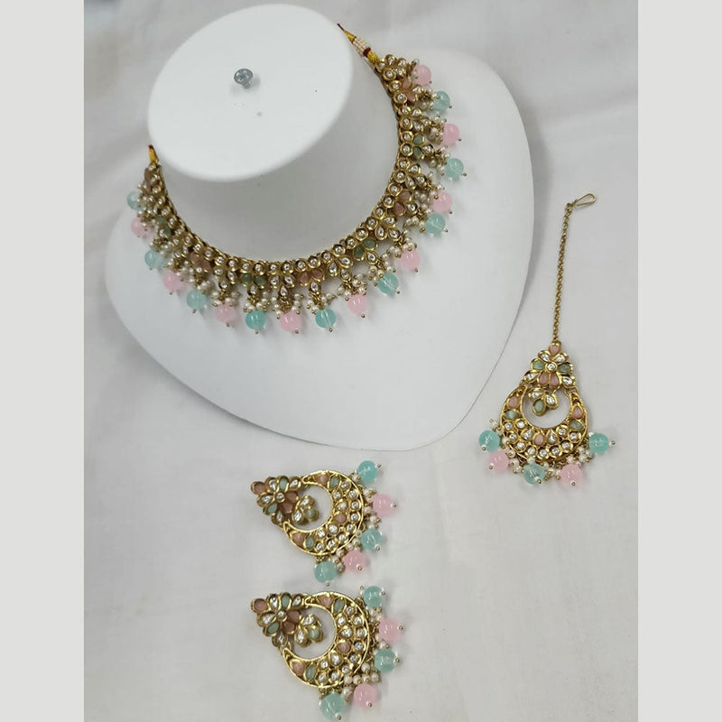 Padmawati Bangles Gold Plated Polki Kundan Stone And Pearls Necklace Set