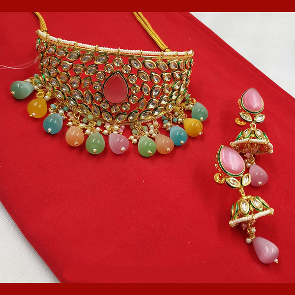 Padmawati Bangles Gold Plated Kundan Stone And Pearls Choker Necklace Set