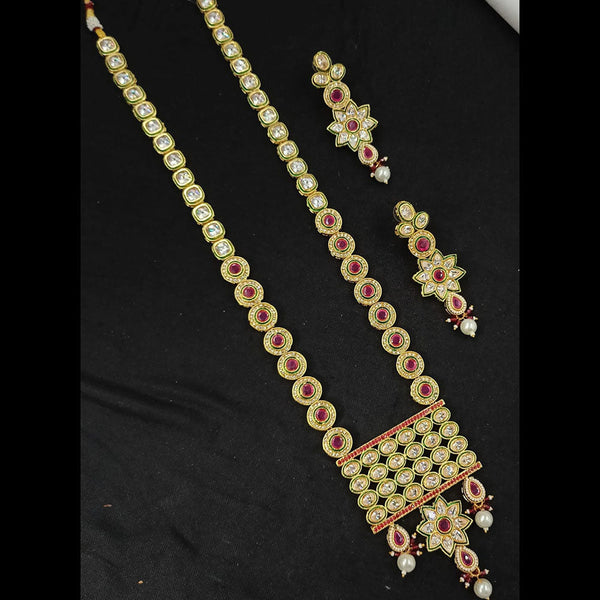 Padmawati Bangles Gold Plated Polki Kundan Stone Long Necklace Set