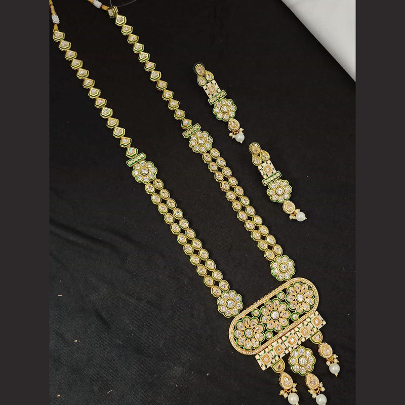 Padmawati Bangles Gold Plated Polki Kundan Stone And Meenakari Long Necklace Set