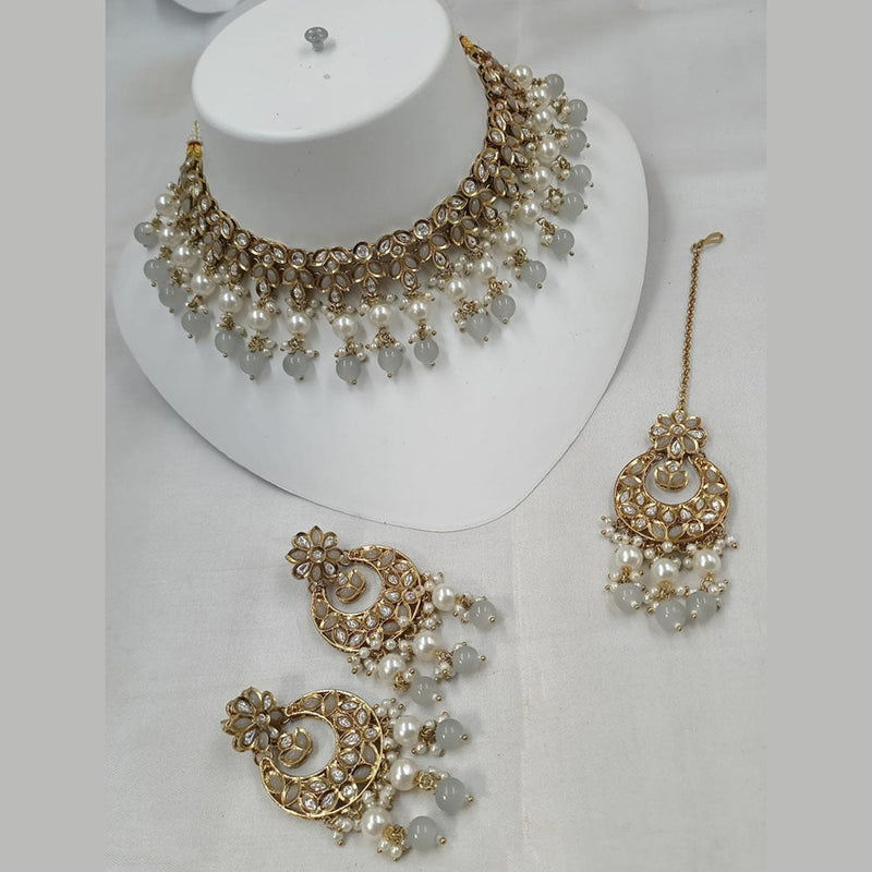 Padmawati Bangles Gold Plated Polki Kundan Stone And Pearls Necklace Set