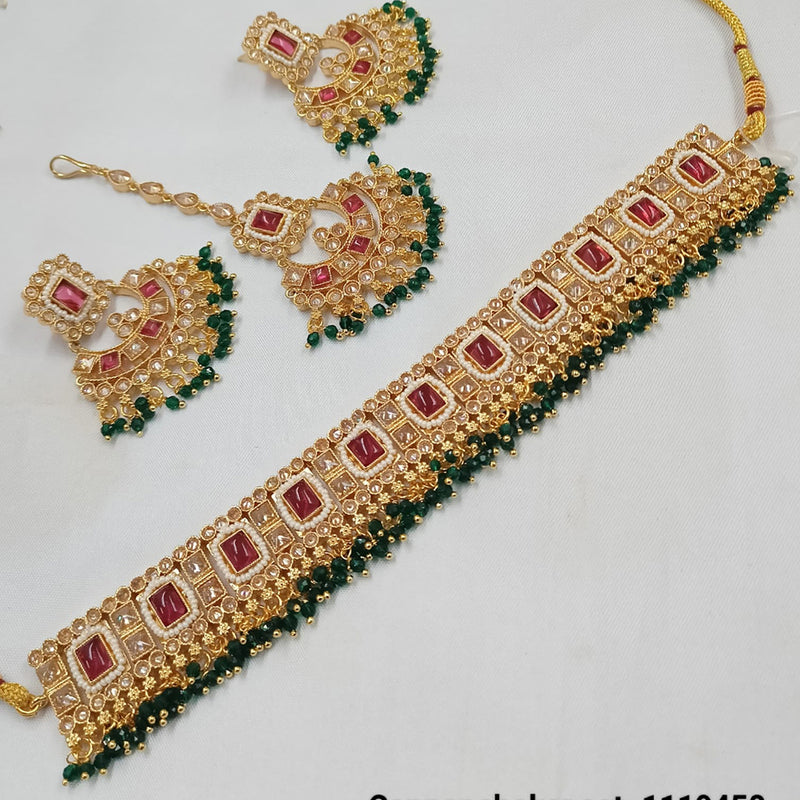 Padmawati Bangles Copper Gold Reverse AD Necklace Set