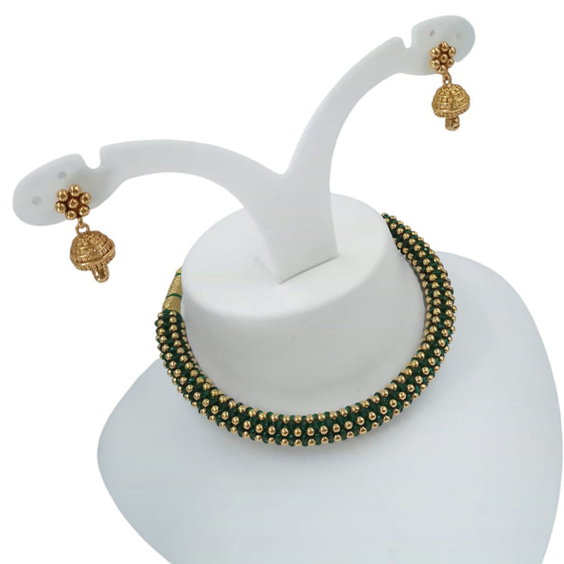 Padmawati Bangles Gold Plated Pearls Choker Necklace Set