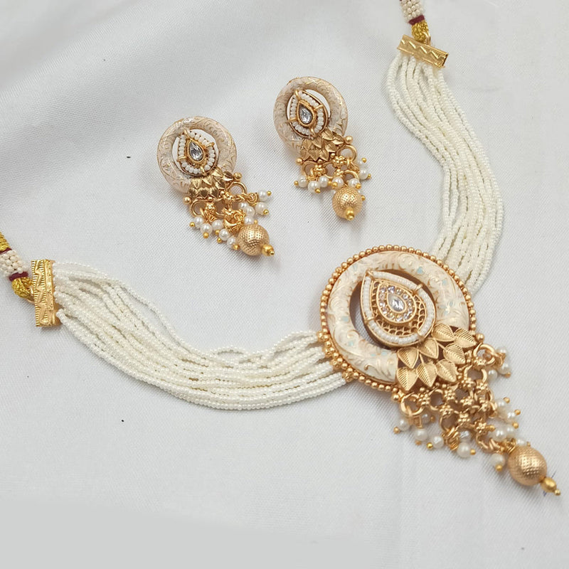 Padmawati Bangles Copper Gold Pearl Choker Necklace Set