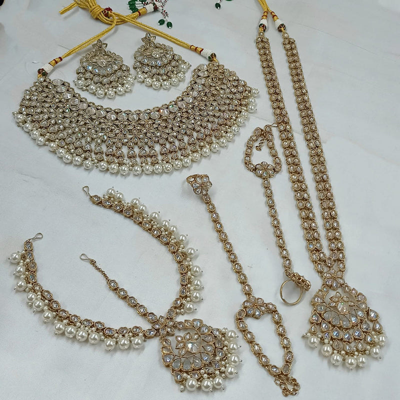 Padmawati Bangles Gold Plated Crystal Stone And Beads Bridal Set