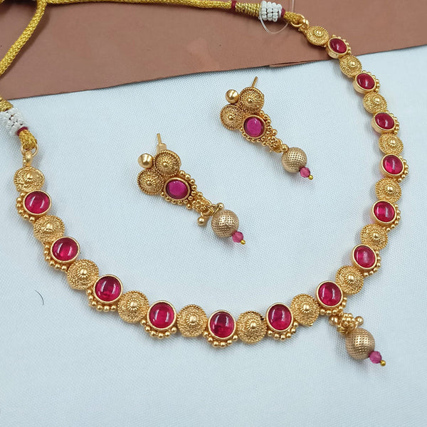 Padmawati Bangles Gold Plated Pota Stone Necklace Set