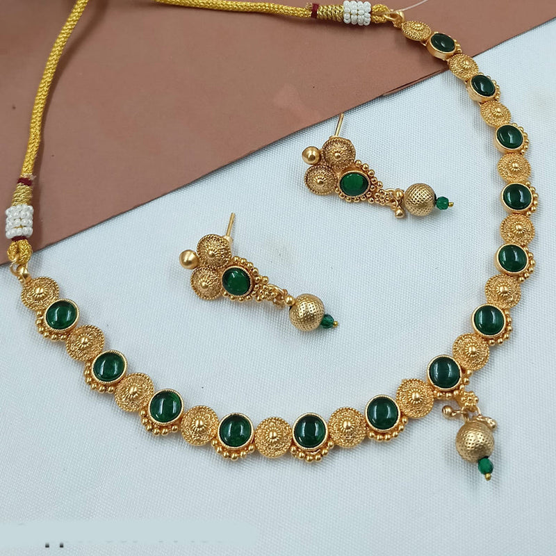 Padmawati Bangles Gold Plated Pota Stone Necklace Set