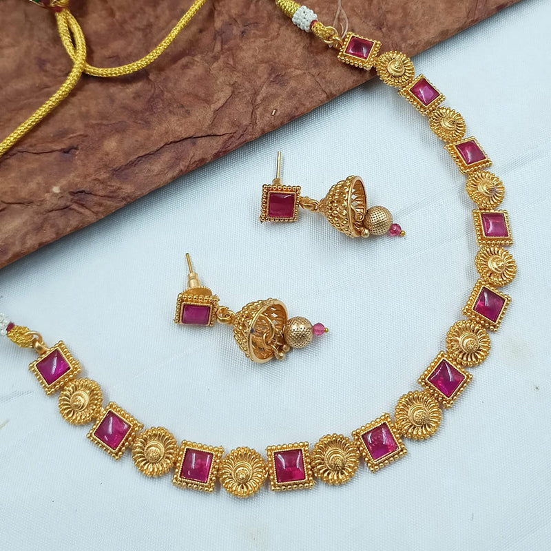 Padmawati Bangles Gold Plated Pota Stone Necklace Set