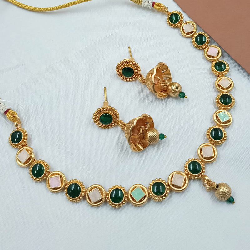 Padmawati Bangles Gold Plated Pota Stone And Meenakari Necklace Set