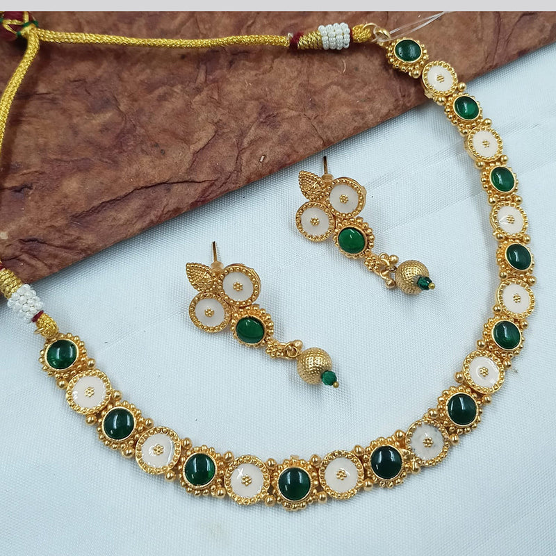 Padmawati Bangles Gold Plated Pota Stone And Meenakari Necklace Set