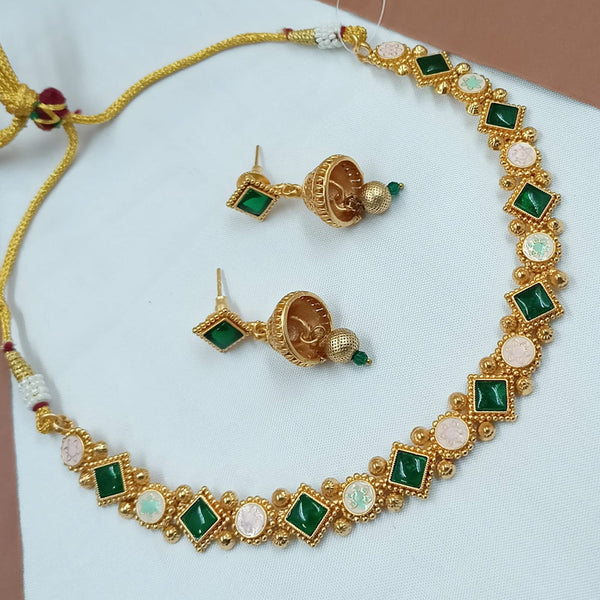 Padmawati Bangles Gold Plated Pota Stone And Meenakari Necklace Set