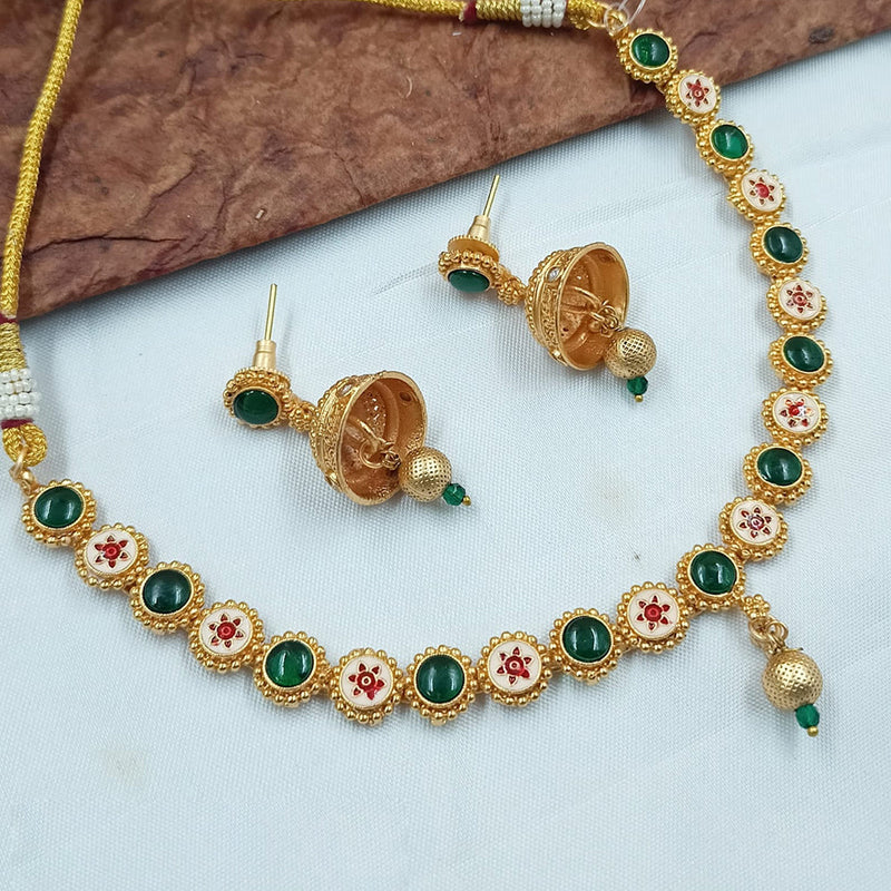 Padmawati Bangles Gold Plated Pota Stone And Meenakari Necklace Set