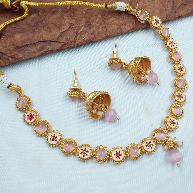 Padmawati Bangles Gold Plated Pota Stone And Meenakari Necklace Set