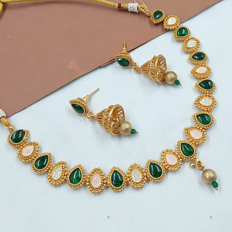 Padmawati Bangles Gold Plated Pota Stone And Meenakari Necklace Set