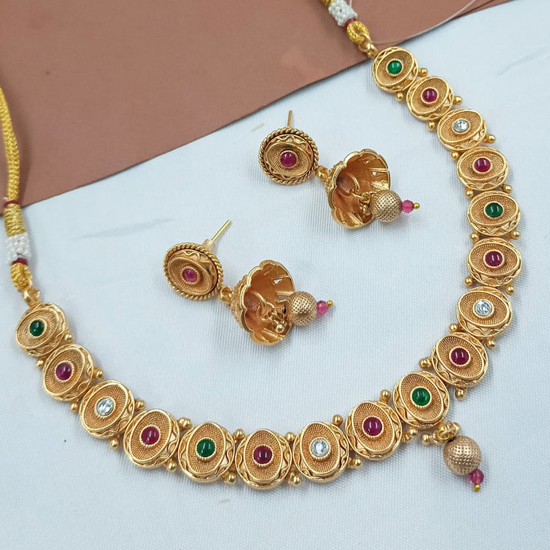 Padmawati Bangles Gold Plated Pota Stone Necklace Set