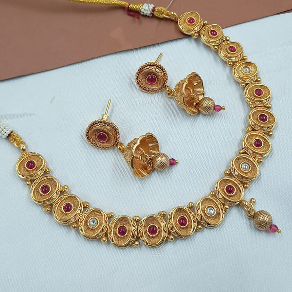 Padmawati Bangles Gold Plated Pota Stone Necklace Set