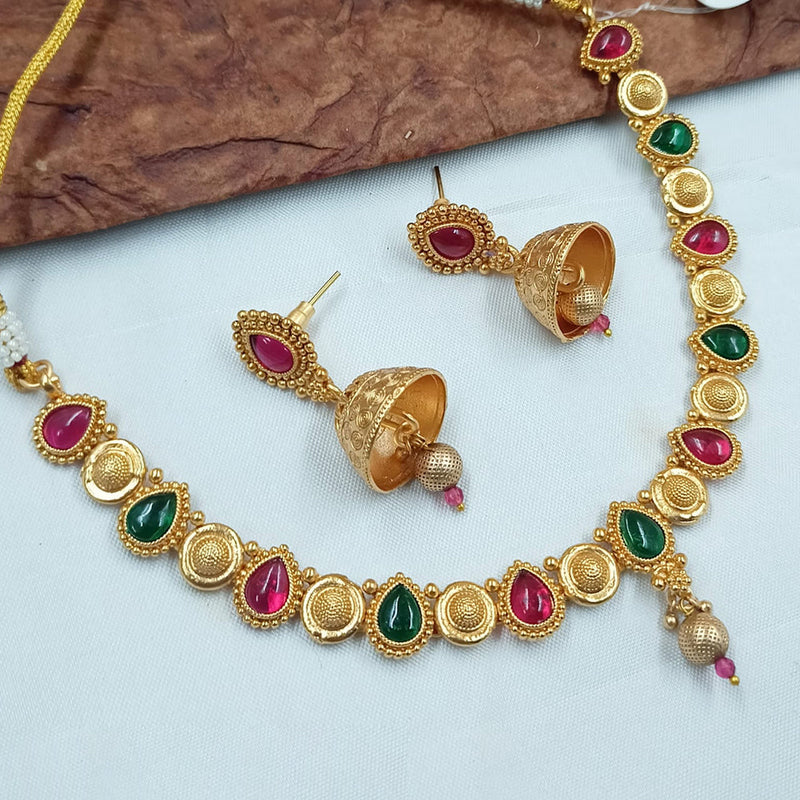 Padmawati Bangles Gold Plated Pota Stone Necklace Set