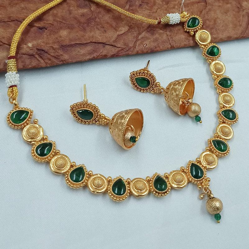 Padmawati Bangles Gold Plated Pota Stone Necklace Set