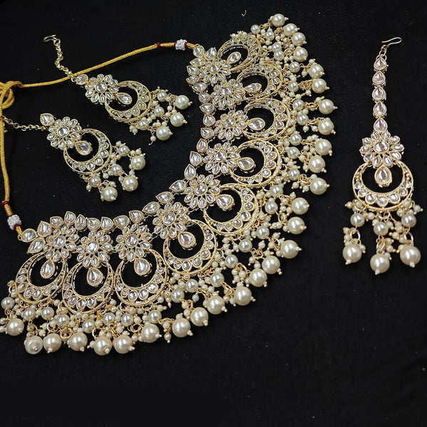 Padmawati Bangles Gold Plated Kundan Stone Necklace Set