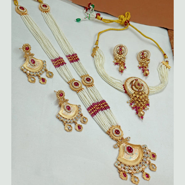 Padmawati Bangles Gold Plated Kundan Stone And Meenakari Pearls Combo Set