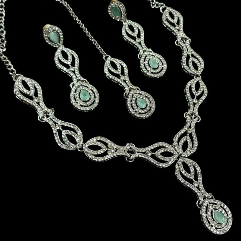 Padmawati Bangles Silver Plated Austrian Stone Necklace Set