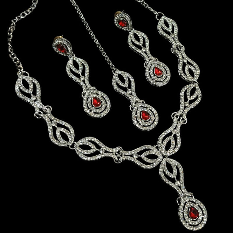 Padmawati Bangles Silver Plated Austrian Stone Necklace Set