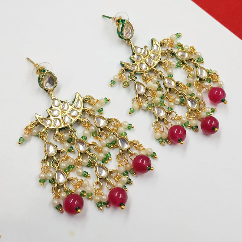 Padmawati Bangles Gold Plated Kundan Stone And Pearls Dangler Earrings