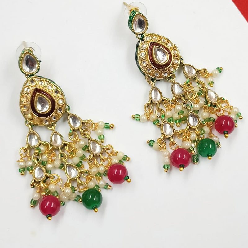 Padmawati Bangles Gold Plated Kundan Stone And Pearls Dangler Earrings