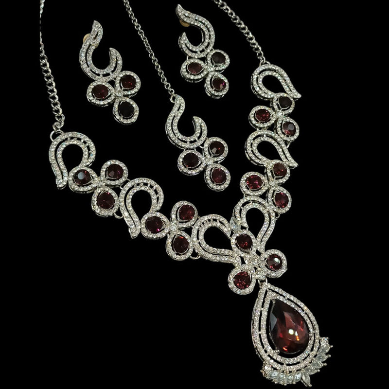 Padmawati Bangles Silver Plated Austrian Stone Necklace Set