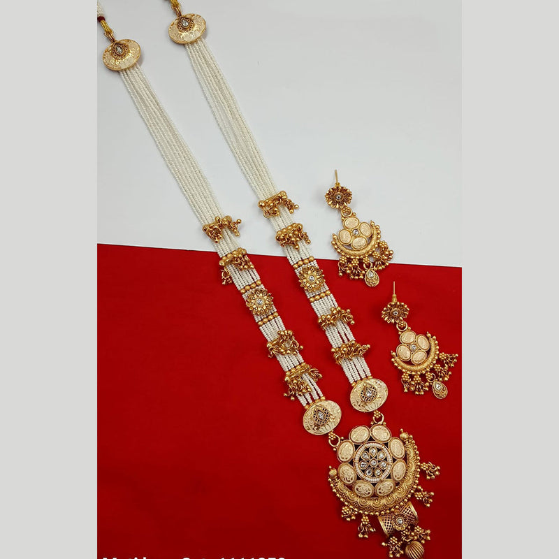 Padmawati Bangles Gold Plated Pota Stone And Meenakari Long Necklace Set