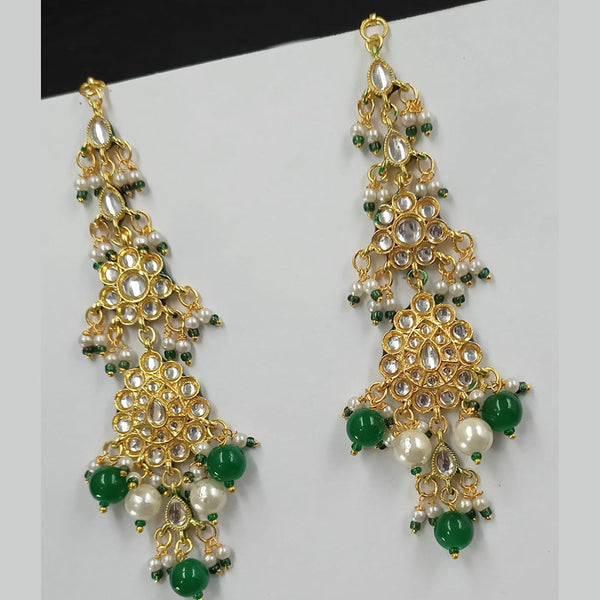 Padmawati Bangles Gold Plated Kundan Stone And Pearls Dangler Earrings