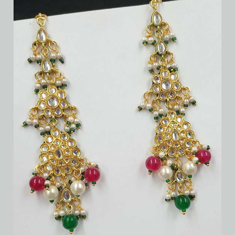 Padmawati Bangles Gold Plated Kundan Stone And Pearls Dangler Earrings