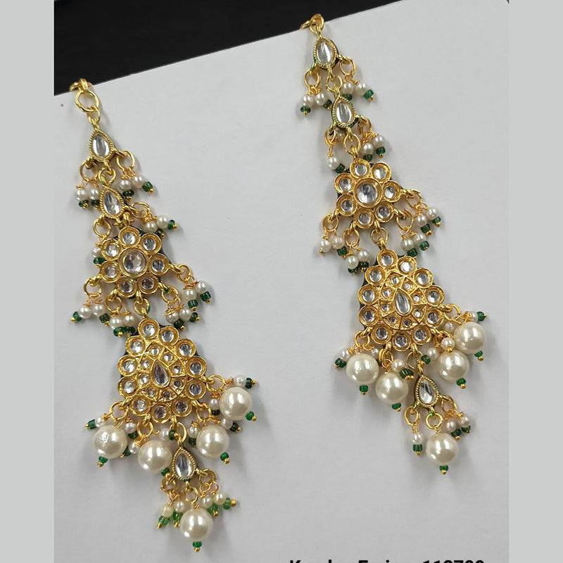 Padmawati Bangles Gold Plated Kundan Stone And Pearls Dangler Earrings