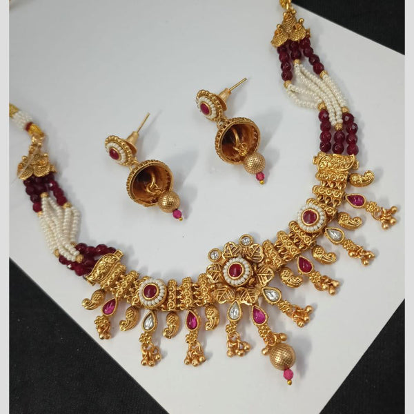 Padmawati Bangles Gold Plated Pota Stone And Pearls Choker Necklace Set