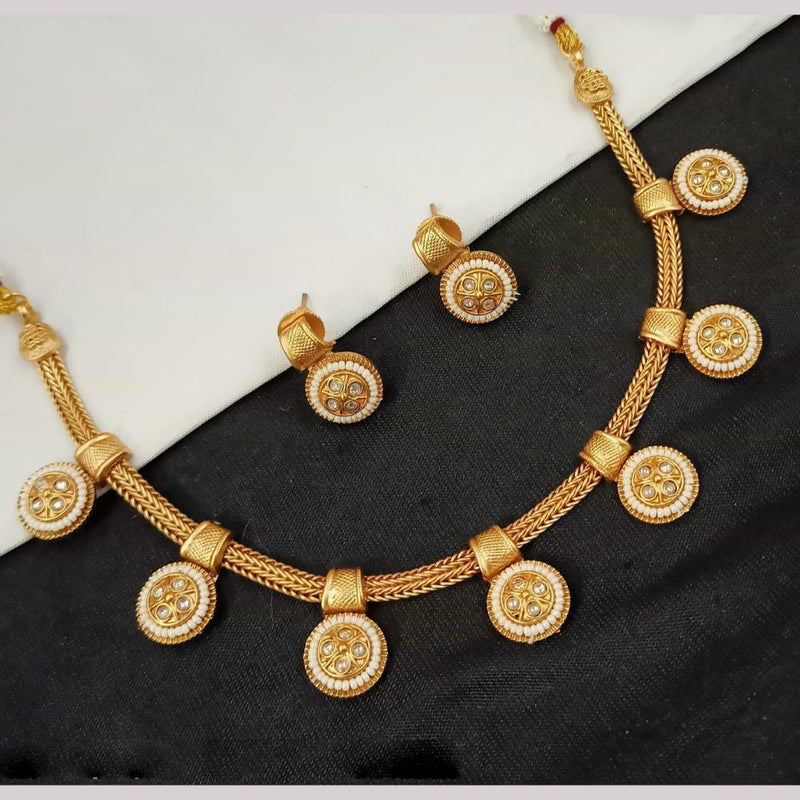 Padmawati Bangles Gold Plated Pota Stone And Pearls Choker Necklace Set