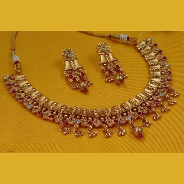 Padmawati Bangles Gold Plated Crystal Stone And Pearls Necklace Set