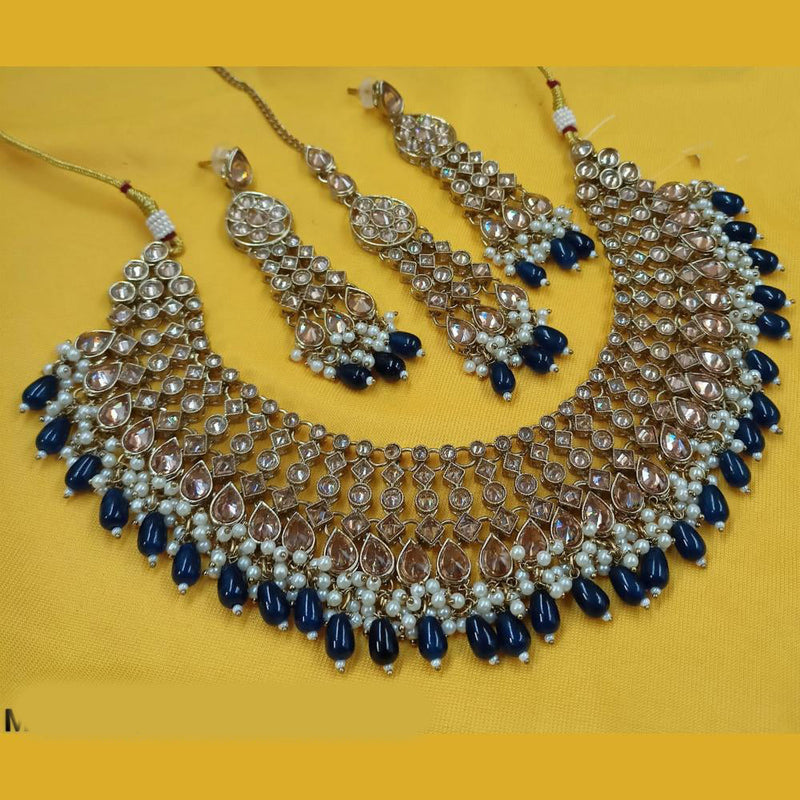 Padmawati Bangles Gold Plated Crystal Stone And Pearls Necklace Set