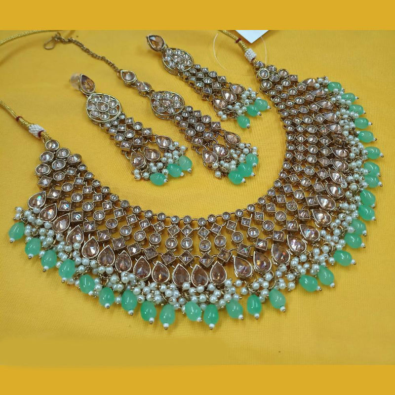 Padmawati Bangles Gold Plated Crystal Stone And Pearls Necklace Set