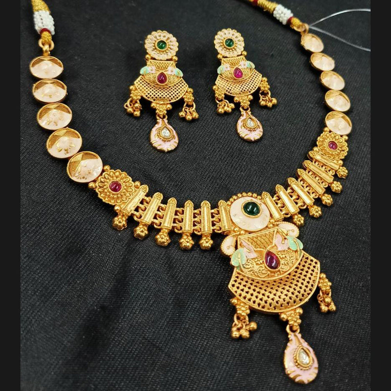 Padmawati Bangles Gold Plated Pota Stone And Pearls Meenakari Necklace Set