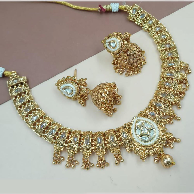 Padmawati Bangles Gold Plated Crystal Stone And Pearls Necklace Set