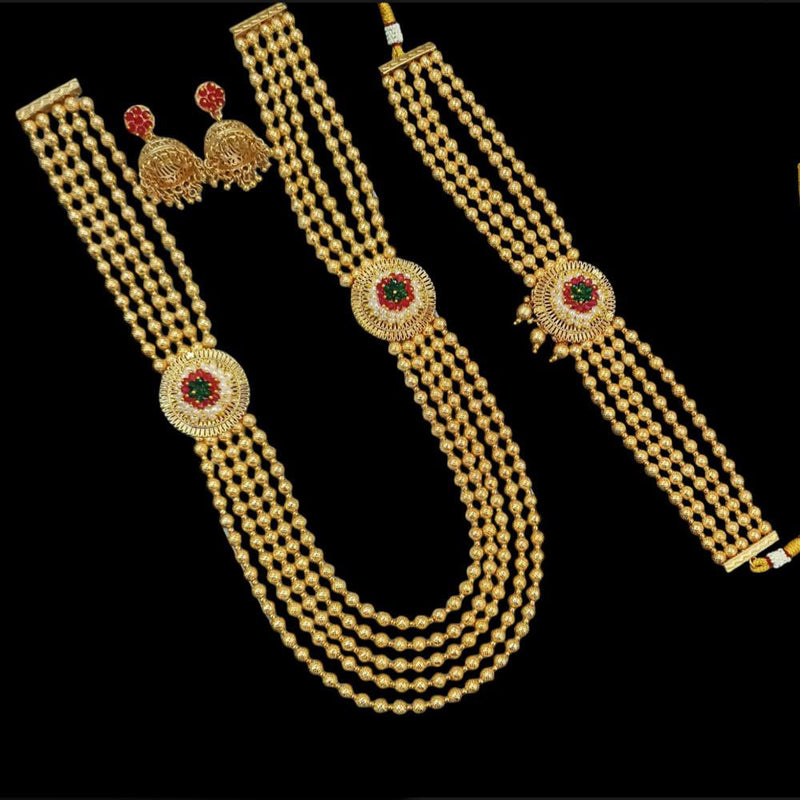 Padmawati Bangles Gold Plated Pearls Combo Set